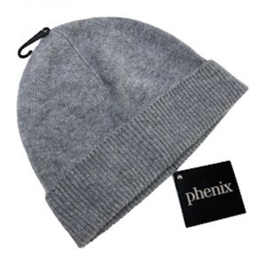PHENIX Cashmere Beanie Jersey Hat NEW Gray